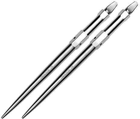 May Lot de 2 poignées de scalpel pour lames de burin creux - En acier inoxydable