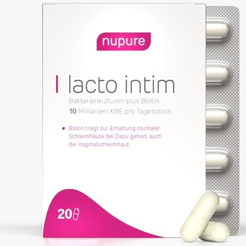 Nupure® Lacto Intim, Plus Biotin, Orale Einnahme, 20 Kapseln, Vegan, laktosefrei.