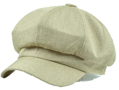 RUICHENG Ballongmössa för kvinnor, skärmmössa, Bakerboy, Beret, mössa med visir, Beige, 56/60 cm