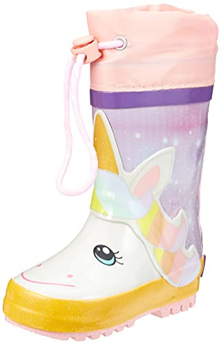 Playshoes Stivali di Gomma Con Coulisse Unisex - Bambini e ragazzi, Unicorno, 28 EU