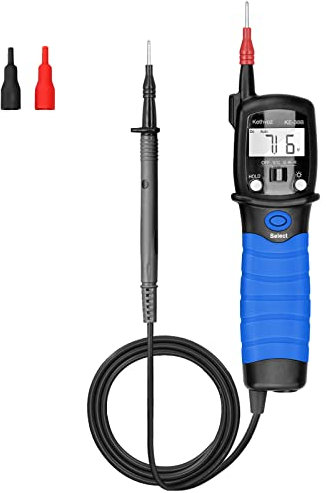 Electrical Voltage Tester Pen, Kethvoz Digital Multimeter Handheld Electric Continuity Meter, Auto Ranging Voltmeter Measure DC/AC Volt Resistance Diode with LCD Backlight & LED Flashlight KE-38B