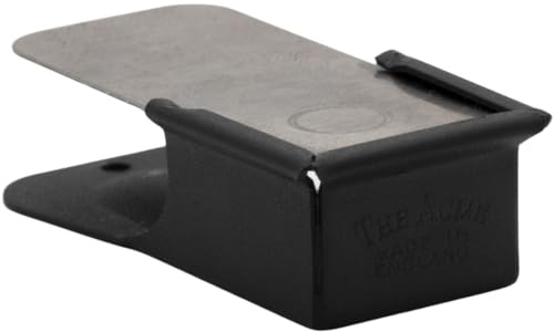 ACME Clicker No. 470 con cinturino in pelle | Clicker per addestramento cani | Adatto anche per comunicare con delfini (nero opaco)