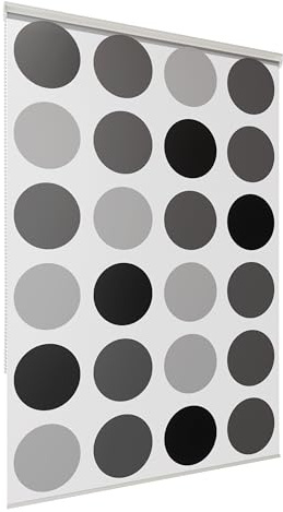 AQUABAD Vaskaflex Estor de bañera/Estor de Ducha, Longitud: 240 cm, Ancho: 100 cm, Diseño: Círculos