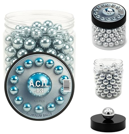 Aluminium-Bälle in 43 Kaliber Solid Resuable Seamless Paintballs for High Impact, Training, Target Practice and Defense .43 Cal.