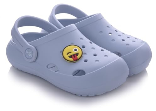LEMIGO Zoccoli leggeri per bambini Eva con pin ragazzi e ragazze scarpe da giardino pantofole G. 23-36 EU, 880 Lemigoose, Blu, 25/26 EU
