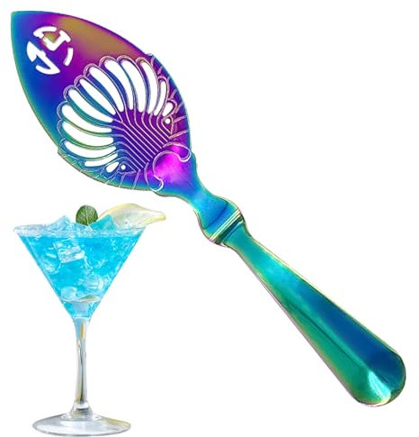 Porte-cuillère À Absinthe - Cuillère Absente, Cuillère En Absinthe Avec Design Creux | Filtre À Boire Tasse En Verre De Barre De Cocktail, Cuillères De Service Fendues D'acier Inoxydable, Pour Le R