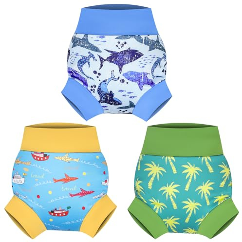 MOEMOE BABY Reusable Swim Diapers, Quick-Dry Swimming Diaper for Boys and Girls, Ideal for Pool, Beach & Swim Lessons M/3T
