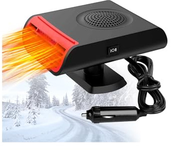 Leaflai Car Heater,12V 150W 2 in 1 Heater Demisting/Defrosting/Freshen the Air, Vehicle Electronic that Plugs Into Cigarette Lighter, Summer and Winter Heating or Cooling Fan for Car, Bus