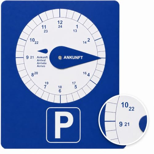kaiser24 Disco de aparcamiento Austria con ciclo de 15 minutos – Parquímetro para zonas de aparcamiento corto austriacas – Cumple con la UE – Alta visibilidad – Calidad de cartón estable – Azul (1)
