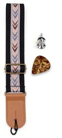 POENVFPO Akustisk Gitarrrem, Polyester Vadderad Gitarrrem med 85 Till 145 Cm Justerbar Längd, 5 Cm Bred Axelrem för Elbasgitarrspelare Öva Prestanda