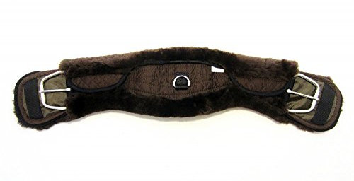 PS Pferdeartikel Weicher Western Mondgurt mit Lammfell - abnehmbar & verstärkt, Sattelgurt, 2 Farben Größe Braun 95 cm / 37
