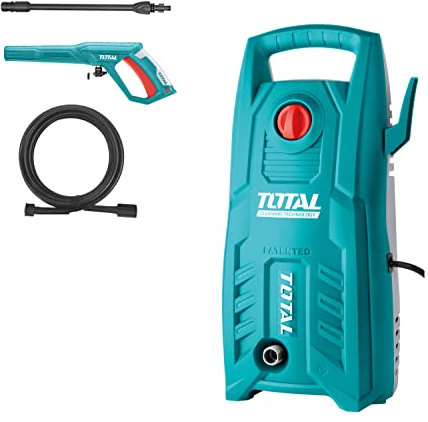 TOTAL - Hidrolimpiadora de Agua a Presión - Potencia de 1400 W - Motor de Escobillas de Carbón - con Manguera de 5 m y Cable - Presión Máxima de 130 Bar
