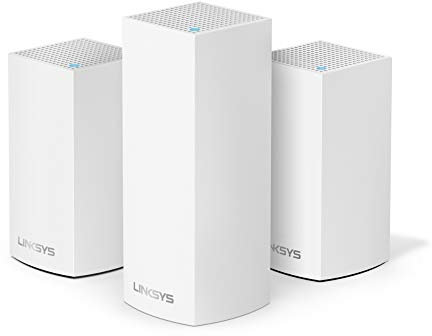 Linksys Velop Triband AC4600 Intelligent Mesh WiFi Router Replacement System 3 Pack Coverage up to 5 000 Sq Ft
