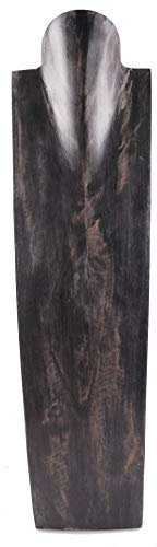 Artisanal - Espositore Speciale per collane, Lunghezza 60 cm, Busto in Legno, Finitura Nera Vintage