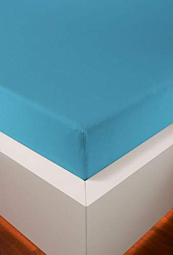 Schlummerglück Spannbetttuch mit hochwertigem Tencel, Falten- und bügelfrei, ideal für höhere Matratzen/Boxspringbetten, versch. Größen und Farben wählbar (türkis, 140-160 x 200-220 cm)