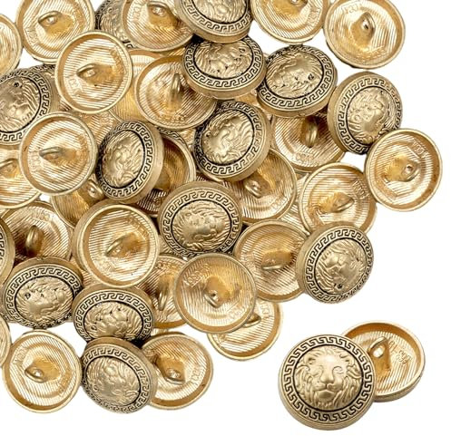 aupawdy 25 Stück knöpfe gold runde Knöpfe Dekorative Knöpfe aus Metall Vintage Shank Buttons Für Blazer, Anzüge, Mantel, Uniform Und Jacke