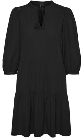 VERO MODA Women's Vmpretty 3/4 Tunic Noos Dress, Black, XXL