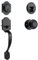 VEVOR Front Door Handle and Deadbolt Set, Matte Black Front Door Lock Set with Interior Knob, Adjustable Hole Spacing Single Cylinder Handleset, for Right and Left Handed Entrance and Front Door