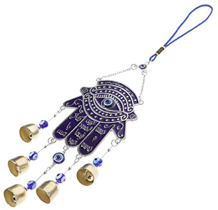 IWOWHERO Magnifique Carillon Éolien en Métal avec Motif De Palmier Et Ornement Mural en Forme Dœil - Design Unique