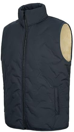 AOTORR Mens Gilet Fleece Lined Body Warmer Winter Padded Vest Outerwear Lightweight Sleeveless Jacket with Zip Pockets for Outdoor Running Fishing Hiking Gray L