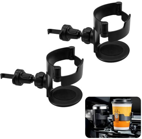 Getränkehalter Auto，Suuwwn 2 Stück Becherhalter Auto Universell Verstellbarer Auto-Belüftungs Getränkehalter Auto Lüftung Flaschenhalter Für Auto Getränkedose