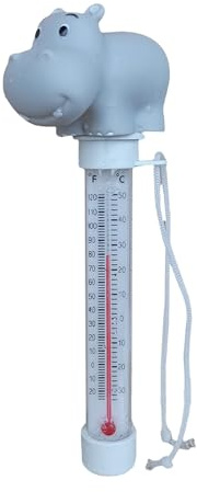 Simbassängstermometer | Rolig Vattentemperaturmätare Med Lättläst Skala - Bärbar Vattentermometer med Snöre för Bastubar, Badkar & Akvarier