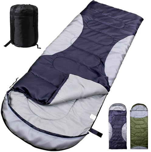INVOKER Sleeping Bags for Adults Kids, Ultralight Backpacking Sleeping Bag Cold Weather & Warm Extra Wide for Big & Tall Person 3-4 Season 1.3KG Lightweight, Adult Blanket for Camping, Travel, Hiking