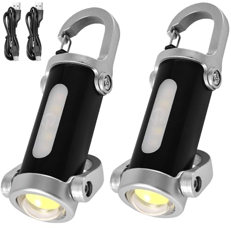 Begonia 2 Stück Mini LED Taschenlampe Schlüsselanhänger,Taschenlampe USB Aufladbar, Funktion, Camping,Outdoor,Geschenke zum Kindergeburtstag