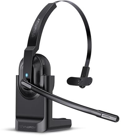 Energy Sistem Voice Pure - Auriculares inalámbricos de Oficina monoaurales con conexión a dongle USB, conexión multipunto y Base de Carga