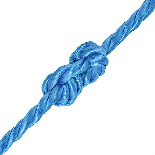 Cuerda de tendedero para bondage, cuerda de polipropileno para exteriores, 12 mm, 500 m, color azul para jardín, bricolaje, decoración, agrupamiento y camping