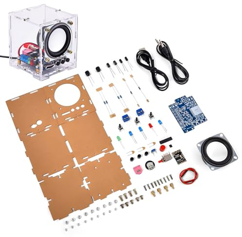 WIYETY moderkort Bluetooth-högtalare byggsats: Elektroniskt lödkolvssats, radio gör-det-själv kit, ljudförstärkarsats för inomhus och utomhus musikprojekt stöder Bluetooth och 3,5 mm ljudingång