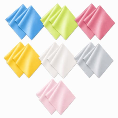 Glasses Cleaning Cloth 14 Pack, Premium Micro Suede Lens Cloth