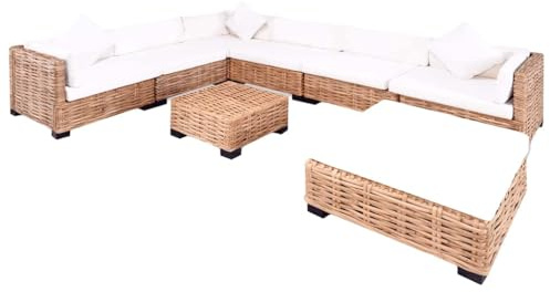 vidaXL Ensemble de canapés 27 pcs Rotin Naturel