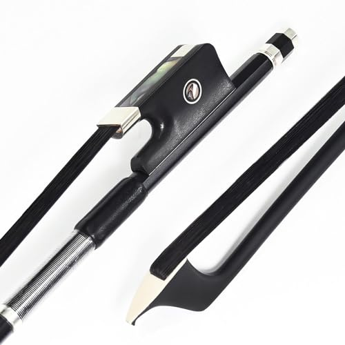 VINGOBOW Arco de violonchelo de fibra de carbono Pelo de caballo negro natural Sonido fuerte y salvaje Modelo popular (3/4) 67 cm