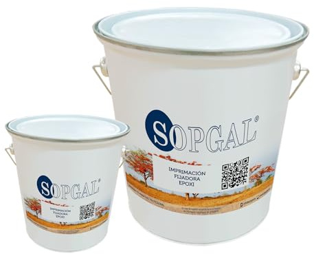 Sopgal Imprimación Fijadora para Resinas Epoxi (3+1Kg) - Ideal para suelos o terrazas de baja adherencia, para procesos de impermeabilización y restauración