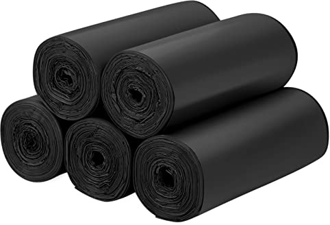 Biologiskt nedbrytbara papperskorgar, 120 st, 10 l liten papperskorg för bänkskiva. Aievrgad 2,6 gallon skräp/sopsäckar, återvunnen, tjock, nedbrytbar, komposterbar för mat/hushåll/trädgård-svart