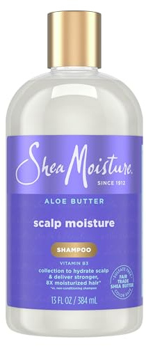 SheaMoisture Scalp Moisture Shampoo Aloe Butter & Vitamin B3 Hair Care with a Boost of Hydration To Hydrate Scalp + Moisturized Hair 13 oz