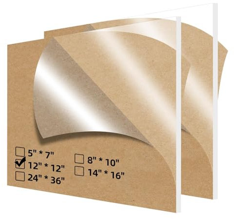 Langaelex 2 pièces Plaque Acrylique Transparente 30 x 30 cm, 3mm Feuille Plastique Transparente pour Gravure Laser, l'affichage des Projets, Remplacement de Verre