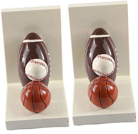 Amosfun 1 Paar Fußball-Buchstütze Sonnenblumen Wandkunst Buchstützen unterstützt buchaufsteller die buchhandlung CDs Bücherregale Bücherregal für Kinder Cartoon-Buchstütze