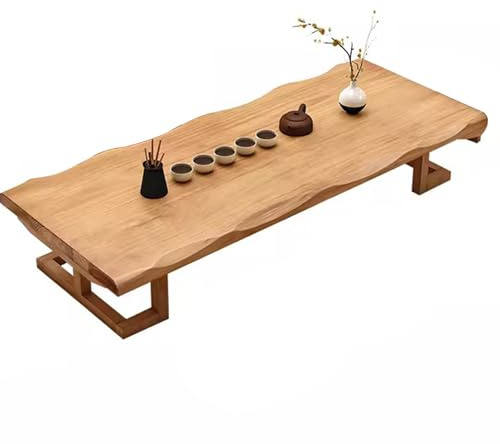 Couchtisch aus Massivholz, japanischer niedriger Tisch, Boden, Esstisch, Holztisch für Bodensitzstühle und Hocker, Empfangstisch (100 x 50 x 35 cm)
