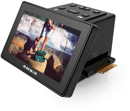 Ambir Film & Slide Scanner, 24MP, 5 LCD, Converts 35mm, 110, 126, Super 8, 8mm Film & 135, 126, 110 Slides