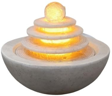 ZLQRTUD Tischbrunnen „Glück und Wohlstand“ – moderner luxuriöser Kugelbrunnen mit Zeitumkehr, zirkulierende Wasserlandschaft im Innenbereich, Elegantes Dekor für das Wohnzimmer. Zimmerbrunnen