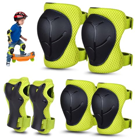 GIDWRIY Knieschoner Kinder Inliner Set,Knie und Ellenbogenschützer,Rollschuhe Schützer Inliner Kinder Knieschützer,Schutzausrüstung Inliner Protektoren,Inline Skates Schoner für Jungen Mädchen