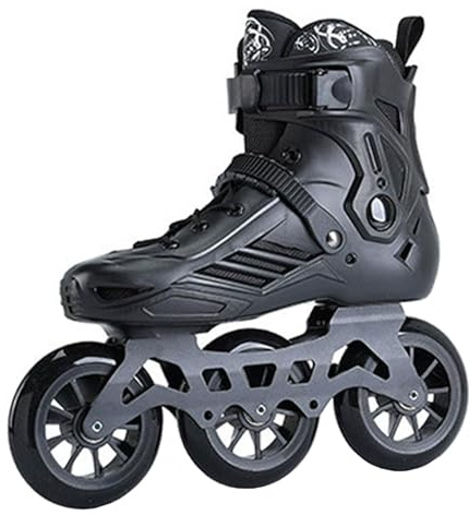 Weyot Pattini A Rotelle Adulto, Pattini in Linea Uomo Donna, Pattini da velocità A 3 Ruote da 110 Mm, Pattini Professionali, Pattini in Linea da Corsa, Unisex Black,EU 41/UK 6.5/25.5CM