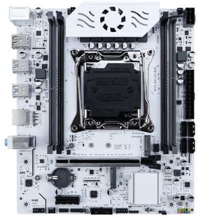 Placa Base X99 DDR4 LGA2011-3 con Ranura M 2, Compatible con chipset C612, DDR4 de Doble Canal SATA 3.0, Ventilador blindado de refrigeración Blanco