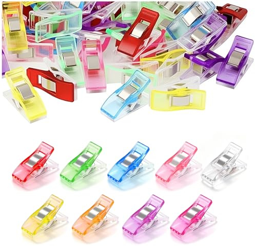 Sewing Clips for Fabric, 100Pcs Plastic Quilting Crafting Pins Non Slip Multipurpose Crafting and Knitting Clamps Plastic for Hanging Objects Dressmaking Crafting