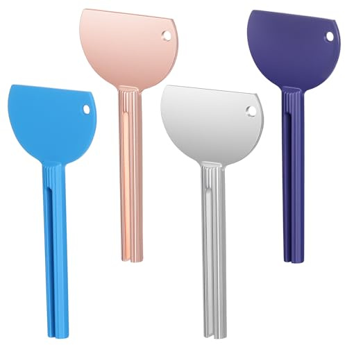 4PCS Toothpaste Squeezer, Metal Tube Squeezer, Stainless Steel Toothpaste Roller, Manual Tube Wringer Key Dispenser for Cosmetic, Cream, Paint