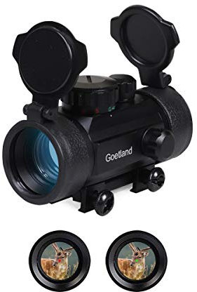 Goetland Gewehr Zielfernrohr 1x30 Rotpunktvisier Red Dot Visier Rot Grün Schutz SFP 22mm Schiene für Taktische Jagd Luftgewehr Sportschützen