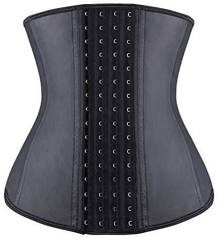YIANNA Taillentrainer für Damen, Latex, Unterbrustkorsett, Cincher, Sanduhr, Körperformer, 4 Haken, Medium