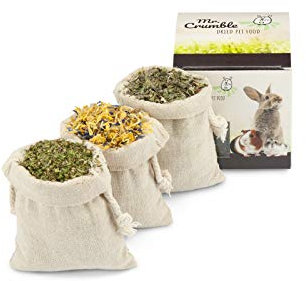 Mr. Crumble Dried Pet Food Glückskrümel 3er-Set Futter-Ergänzung für Kaninchen, Meerschweinchen und Degus und andere Nager, getreidefrei